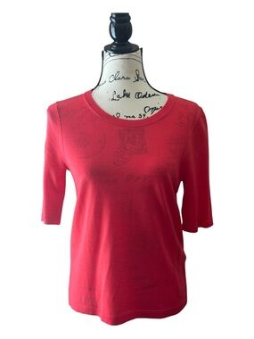 Banana Republic Orange 100% Merino Wool Short-Sleeve Crewneck Top